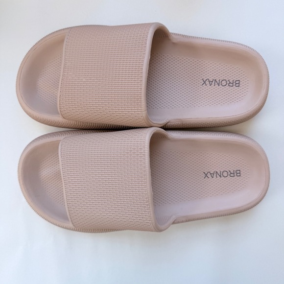 Bronax Shoes - BRONAX Pillow Cloud Slides Tan Cushion Sandals Unisex Size 40-41 8.5-9W 7M